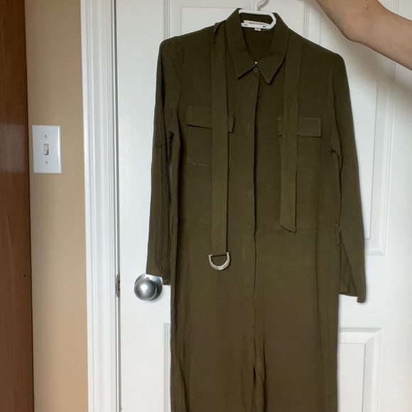 Green Linen Jumpsuit - Picture 6 of 7